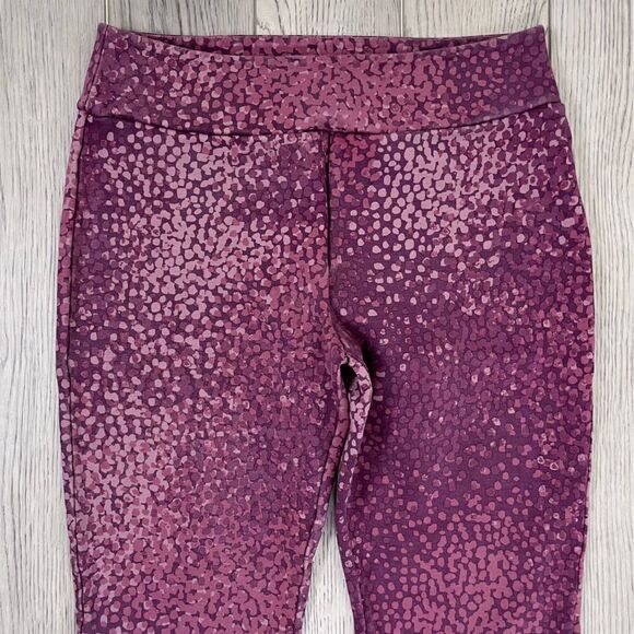 Soft Surroundings Women Size M Purple Speckled Ponte Pull On Straight Leg Pants - Picture 10 of 17